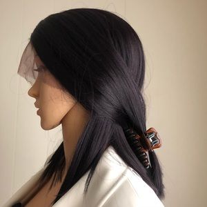 NWT 14” Brazilian Remy lace human blended black hair wig